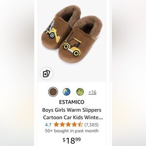 Toddler Construction Slippers. Size 16-17 cm (9-10), fits like a toddler size 7.